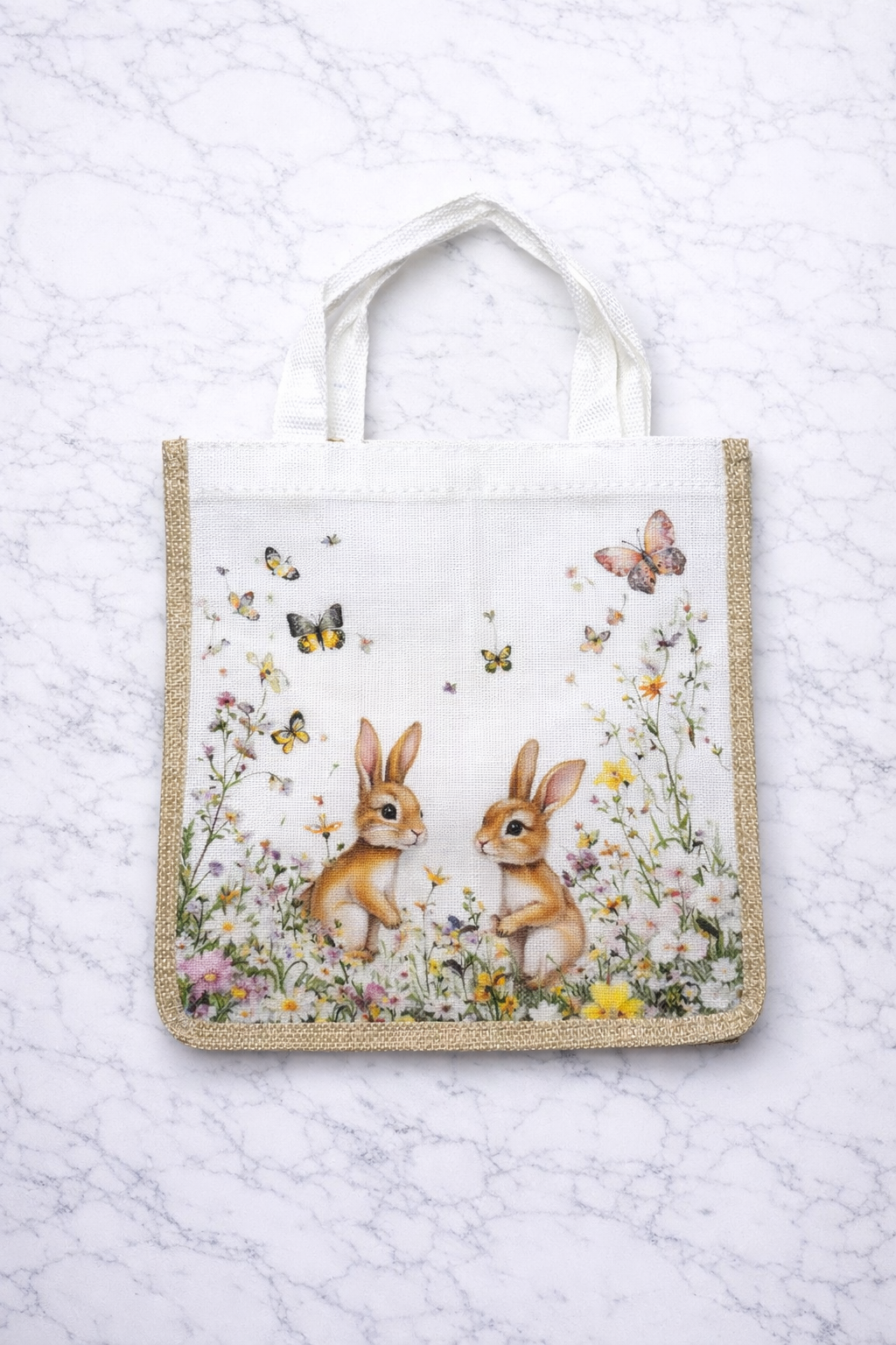 Floral Bunny Mini Tote